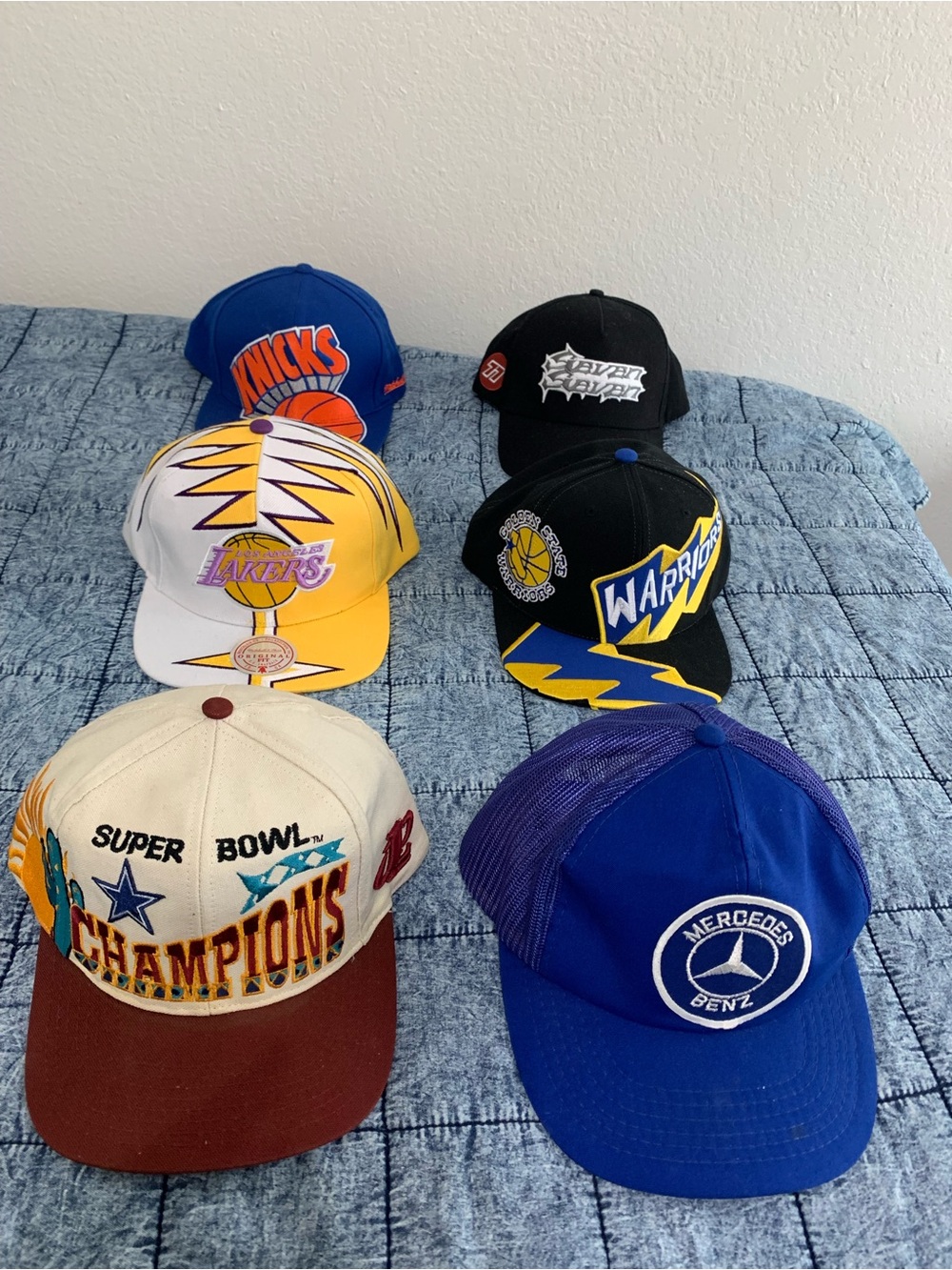 Mitchell & Ness Blue Mercedes Benz Trucker Hat